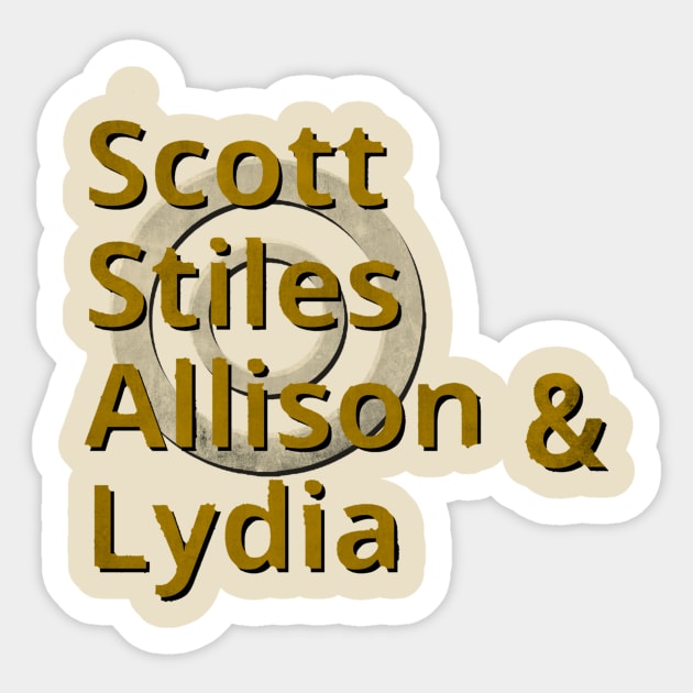 Scott, Stiles, Allison & Lydia Sticker by AlondraHanley